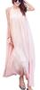 AIKA Sheer Chiffon Resort Flare Sleeveless Summer Long Halter Soft Solid One Size To Pink Dress, A-Line Dress, Dress, Dress, Dress, Dress, Dress,