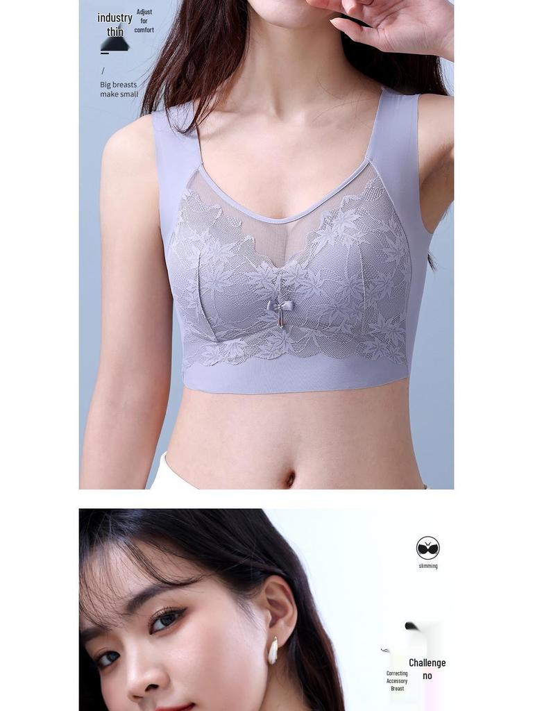 Seamless Lace Bralette Women's Minimizer Tank Top with Integrated Cup