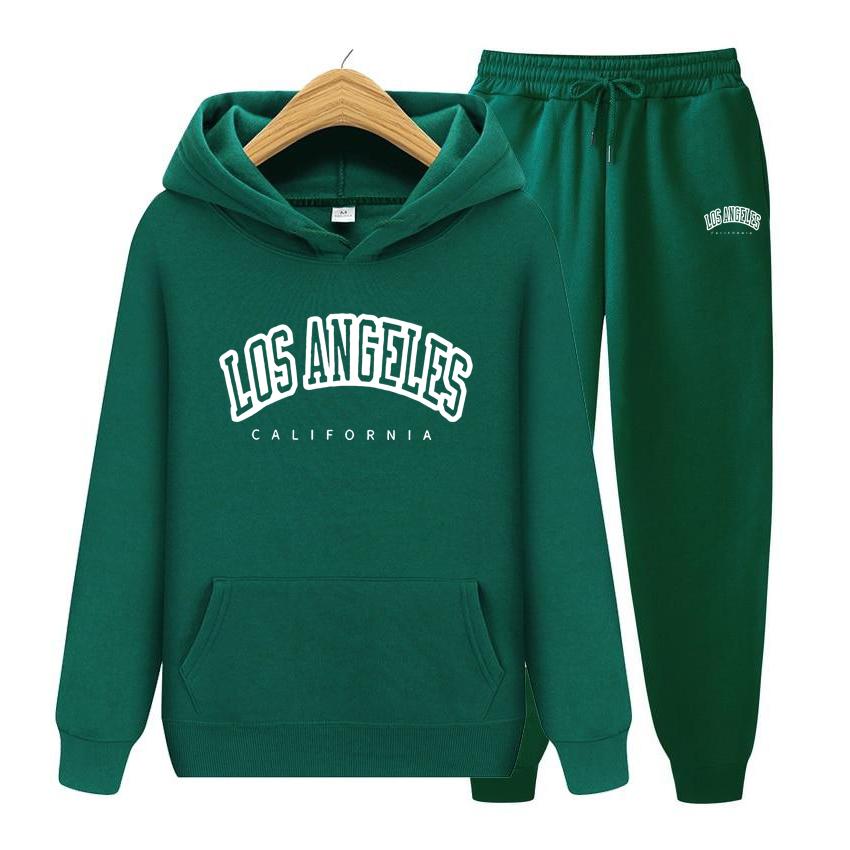 Women Long Sleeve Hoodie Set Pocket Los angeles Oversize Printing Women Sweatshirt Autumn Winter Loose Hoodies