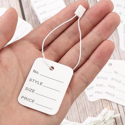 500/1000PCS Price Tags Hang Tag String Clothing Garment Tags Polyester String Tag Seal Clothing Printed Label