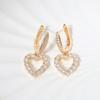 1 Pair Luxury Colorful Heart Shape Zirconia Dangle  Earrings for Women Golden Earring Jewelry Party Accessories