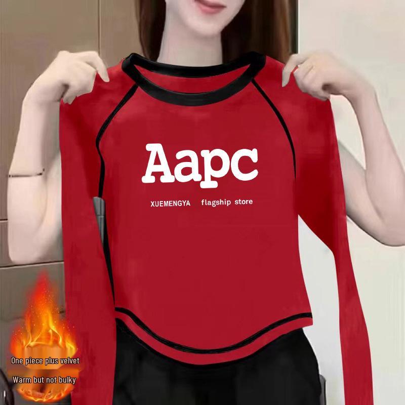 

Reversible German Velvet Women s Long-Sleeved T-Shirt - 2024 Autumn/Winter Chic Versatile Top XL (125-135 jin)