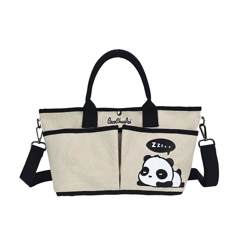 

Большая вместительная однотонная холщовая сумка для женщин с принтом животных, повседневная сумка, универсальная сумка через плечо