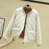 Womens Quilted Baseball Jacket Long Sleeve Thickened Cotton Padded Outerwear Zip Front Lightweight Warm Casual Coat