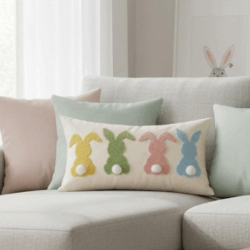 Three-dimensional Design Throw Pillow Cover Rectangular Waist Cushion Cover  Spring 11.81x19.69 in белый