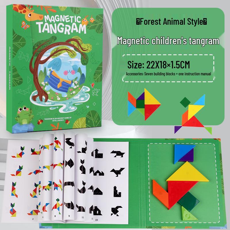 Cross-Border Magnetic Tangram Puzzle: First Grade Educational Toy for Early Learning and Teaching Aid