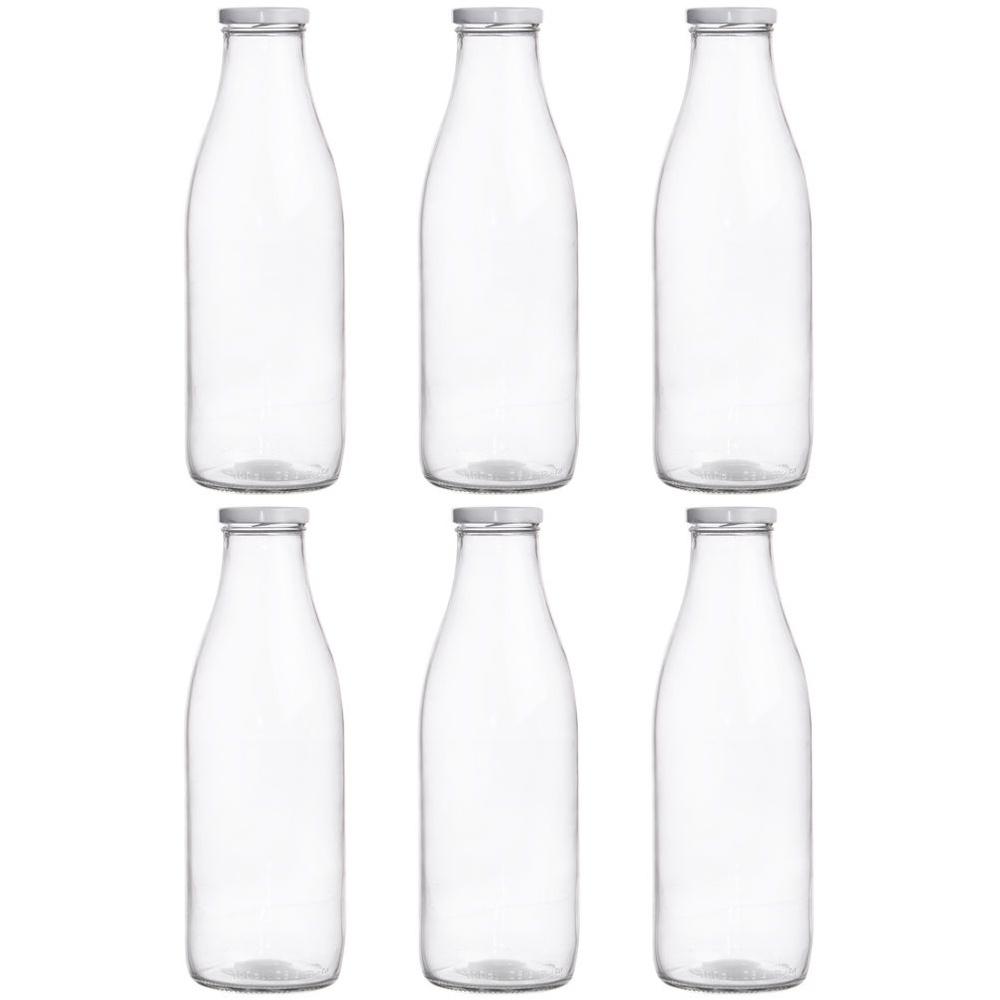 Glasmilchflasche 1 L 6 Stück.