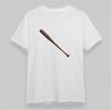 Men's Classic T-Shirt Brown Baseball Bat Graphic Tee Short Oversize Cotton White