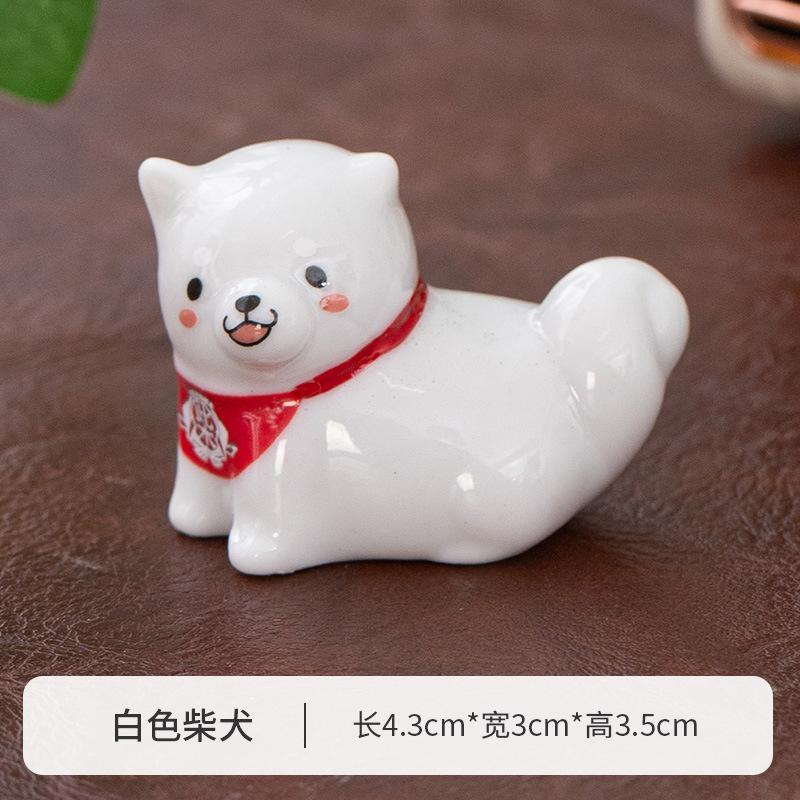 1-3 Japansk Shiba Inu Ätpinnshållare Djurserie Keramiska Bordsdekorationer Hem Kök Skedstöd Söta Tehusdjur