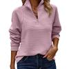 Dames sweatshirt met opstaande kraag, halve rits, lange mouwen, losse pasvorm, casual, ribgebreide pullover