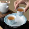 2pc/lot Hand-painted Butterfly Orchids Teacup Zen Tea Bowl Mug Tea-tasting Fragrance Cup Chazhan Master Cups Chinese Teaset 40ml