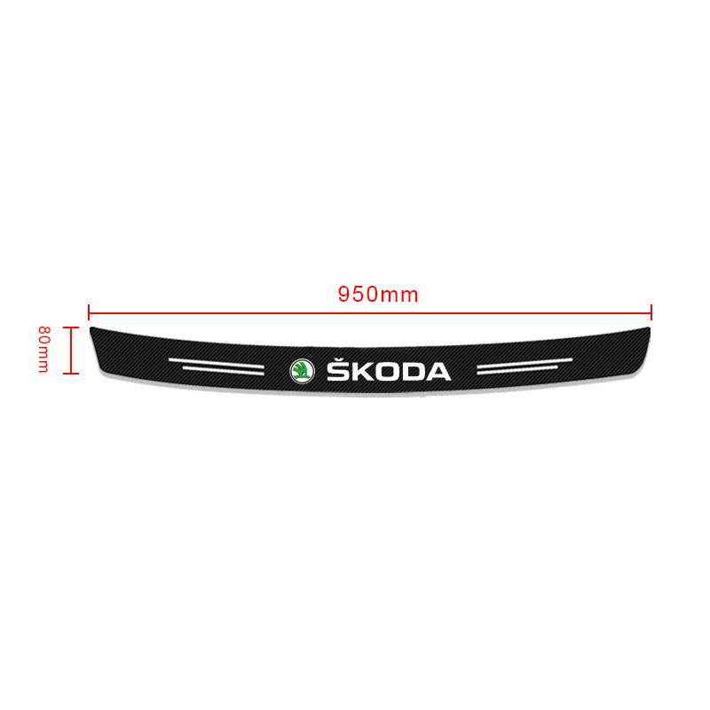 1pcs Carbon Fiber Car Trunk Rear Bumper Sticker Guard Plate Protector for Skoda Octavia Enyaq Rapid Karoq Derivati Fabia Kodiaq Kamiq Superb Yeti