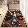 Pop Music Area Rug, Harry Styles Rainbow Sequin Jumpsuit Concert Microphone Retro Print, Fan Decor, Non-Slip Mat