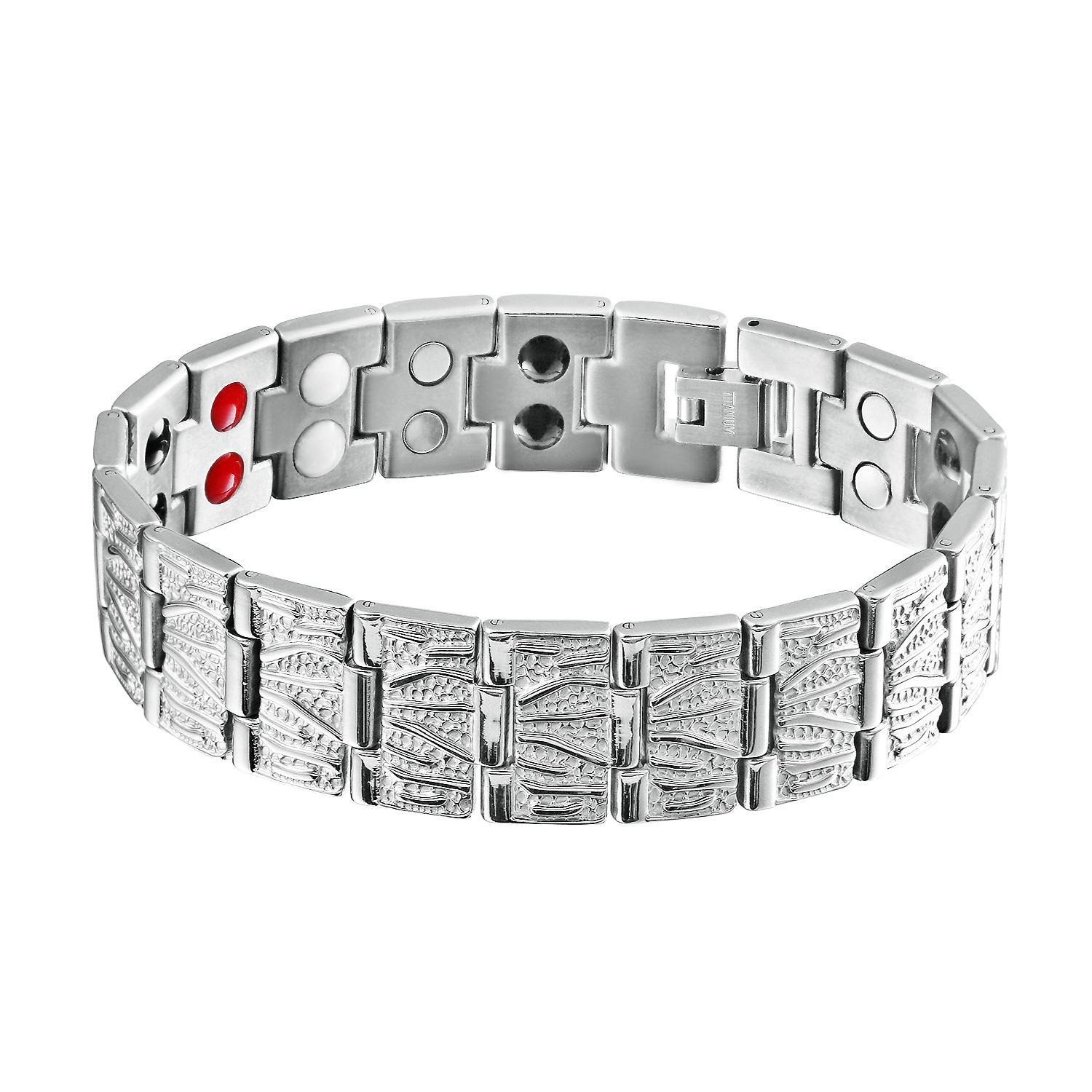 Stainless Steel Bracelet, Fashionable Double-row Magnet Energy Bracelet, Titanium Steel Men s Bracelet, Bracelet.