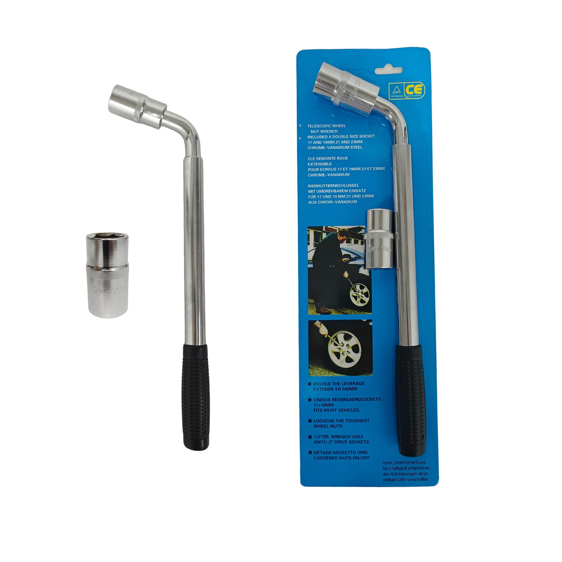 Telescopic Wheel Wrench / Lug Wrench Telescoping Power Wrench With Two Standard Sockets