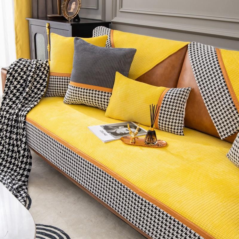 Sofa Cushion Four Seasons Universal Non-Slip Nordic Style Ins Sofa Cover Thickened Seat Cushion Universal Backrest Towel Cover Cloth