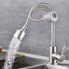 Single Cold Water Kitchen Faucet Universal Rotation 304 Stainless Steel Single Handle Black Color Deck Mounted Sink Water Tap