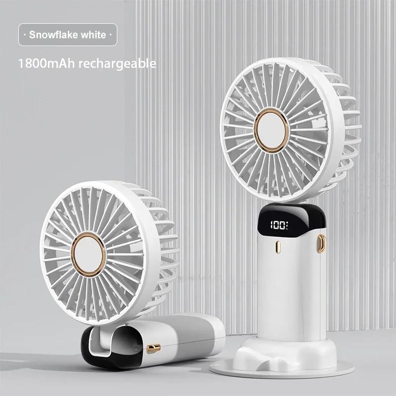 2024 New 1800mAh Portable Fan Rechargeable 90° Foldable Fan Mini Air Conditioner Small Fan Air Cooler with LED Digital Display