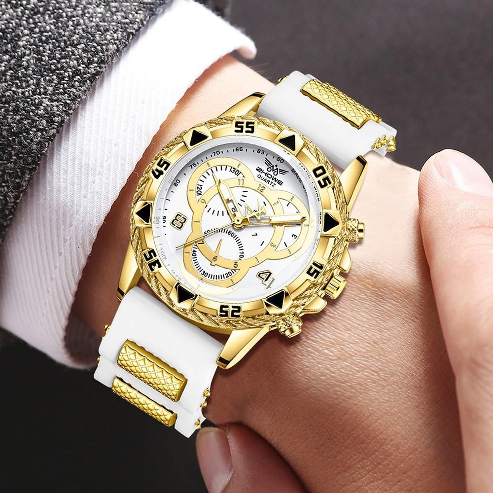 Men's Watch Blu-ray Glass Quartz Watch Classic Watch False Three-eye Digital Alloy Watch