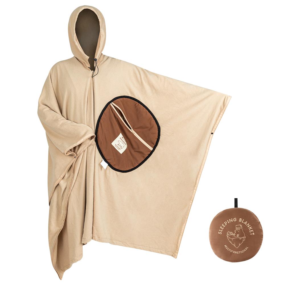 Fleece Cloak Sleeping Bag Wearable Camping Cape Sleeping Bag Portable Outdoor Cold Blanket for Travel Camping Beach шампанского