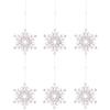 6pcs Acrylic Snowflake Pendant For Christmas Tree Decoration Transparent Snowflake Pendant Hanging Ornament For New Year Home Party