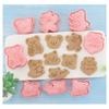 16Pcs Cartoon Bear Hand Pie Molds Mini Cookie Baking Mould Dough Press Mold Cookie Stamper Tool for Mother Day Gift