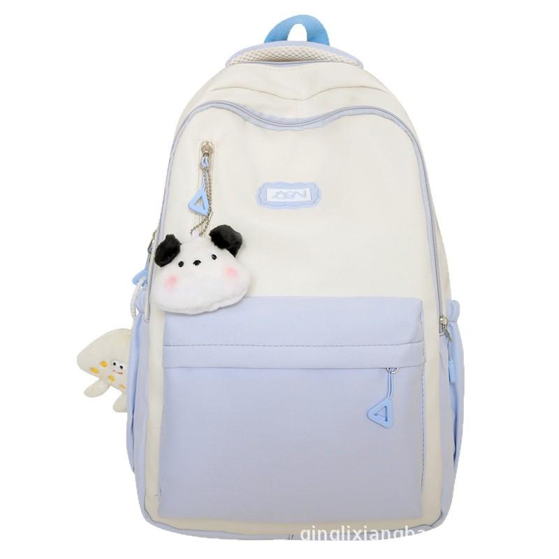 Schoolbag Schoolbag Female Junior High School Students Contrasting Colors Simple High School Students Middle School Students Travel Large Capacity