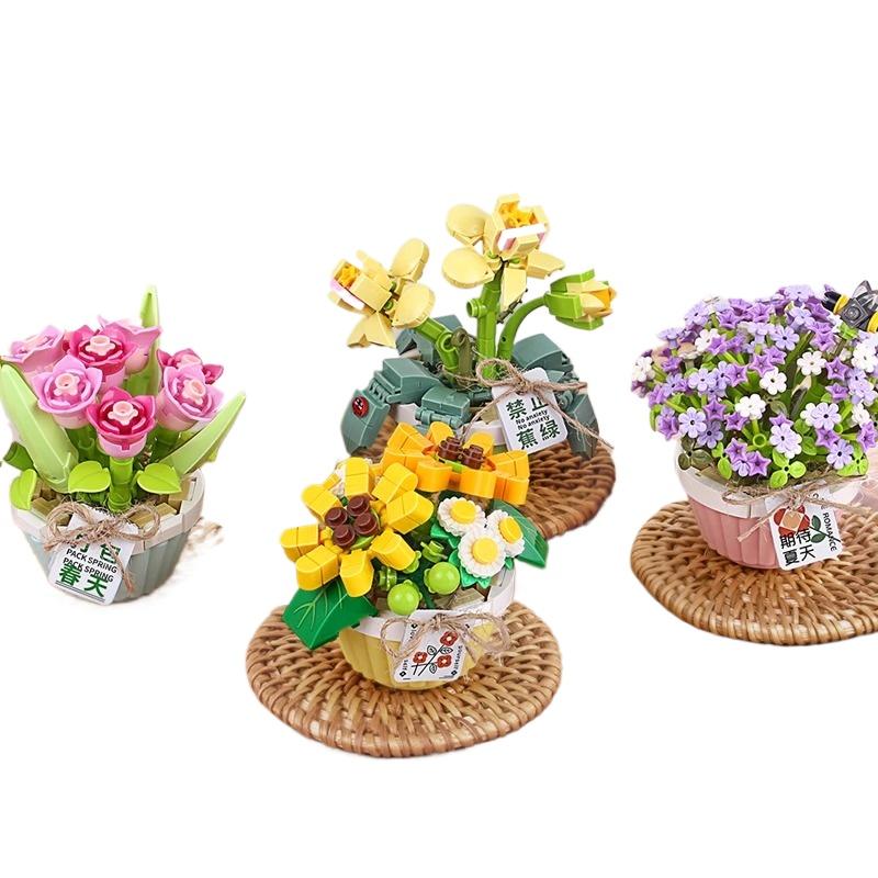 Cherry Flower Pot Juicy Bonsai Mini Building Blocks