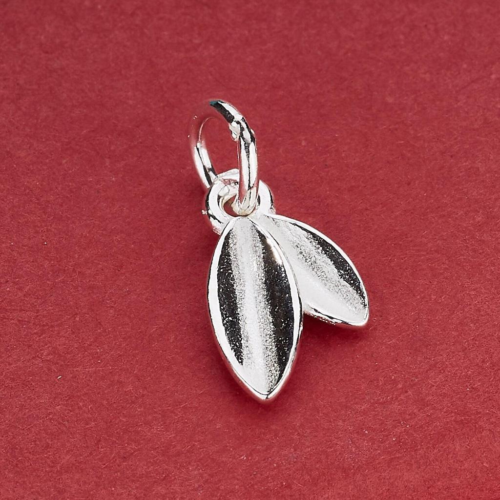 S925 Sterling Silver Bamboo Leaf Charm for DIY Bracelets & Necklaces