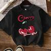 Cherry Cherry Print T-shirt Women's Fashion Top Summer Short-sleeve Women's Clothing