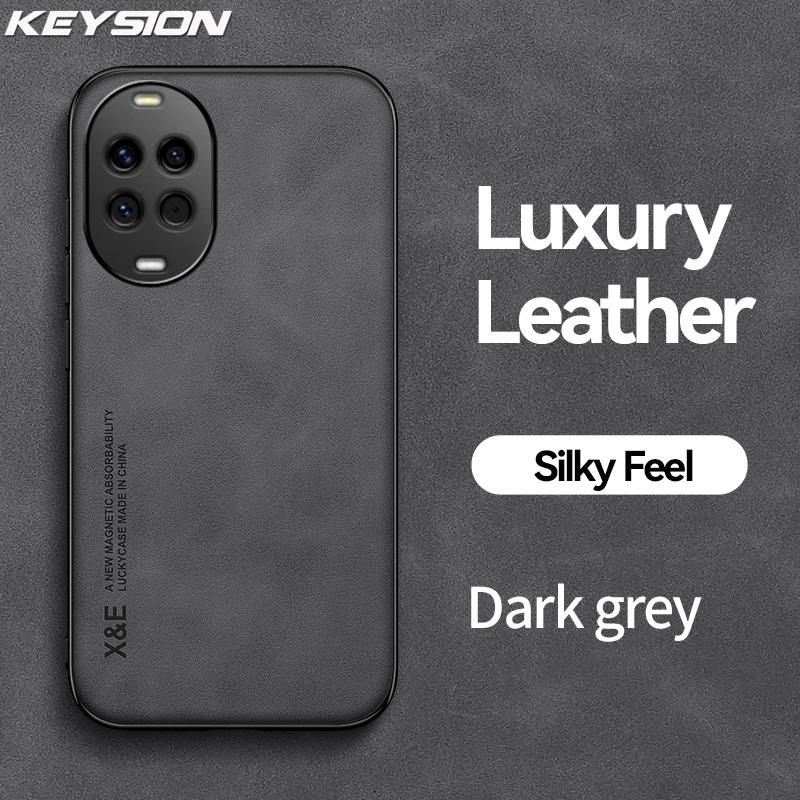 KEYSION Luxury Retro PU Leather Case for Huawei Nova 14 14 Pro Soft Silicone+PC Shockproof Phone Back Cover for Huawei nova14Pro