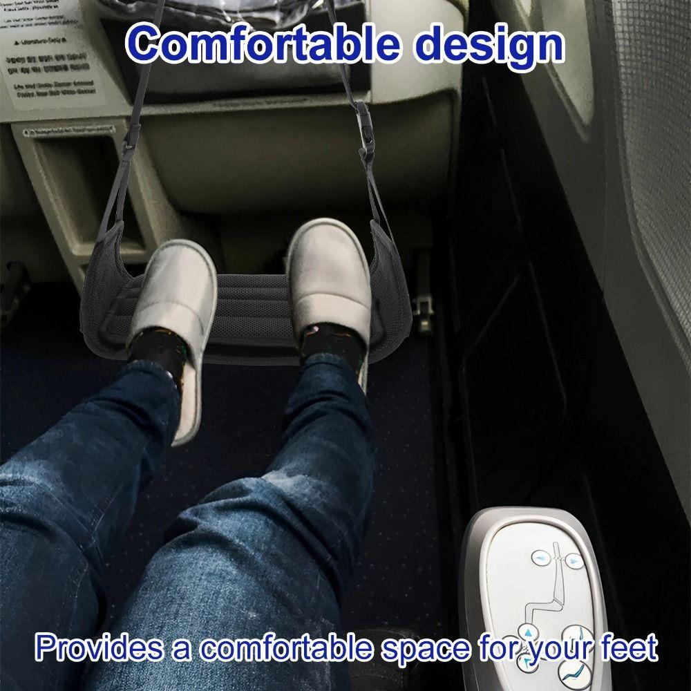 Removable Pad Plane Leg Rest Adjustable Strap Leg Comfort Mat Airplane Foot Hammock  Outdoor