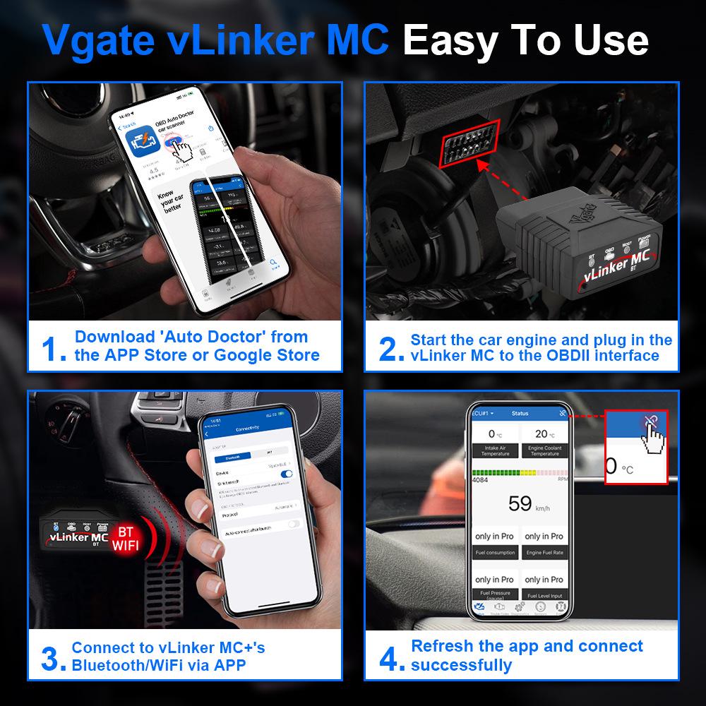 vLinker MC BL Bluetooth 3.0 ELM329 OBD Car Diagnostic Tool for Android Apps