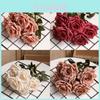Artificial Rose Bouquet With Colored Silk Flower For Wedding And Home Decor