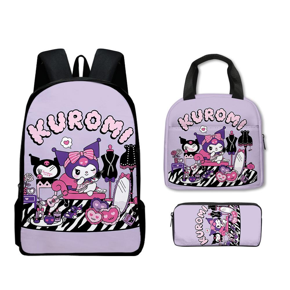 3D Backpack Elementary School Bag Children S Lunch Bag Pencil Case Set pencil bag
