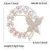 Stylish Pearl Bow Brooches for Women Unisex Rhinestone Round Pins Friend Event Party New Gifts Jewelry Decoration Accessories