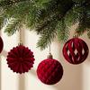 Christmas Flocking Ball Ornament Set - European Irregular Shapes