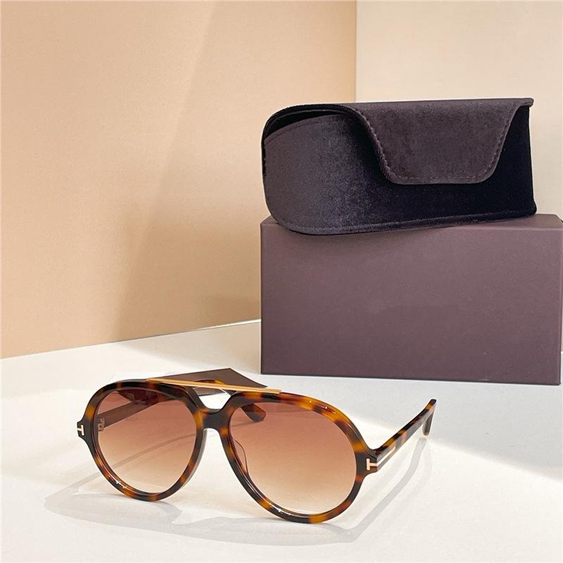 Retro Double Bridge Tortoiseshell Sunglasses - Unisex UV400, Tea-Tinted High-Definition Nylon Lenses