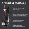 14.8FT LED Light Bar Wiring Harness Kit Universal LED Wiring Harness Nylon Harness For Auto UTV Offroad Boat 12V 40A Relay Fuse