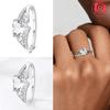Authentic Original Ring Copper Metal Copper Metal White Zirconia Ring Teardrop Heart Square Ring Anniversary High Quality Fine Perfect Gift Accessory