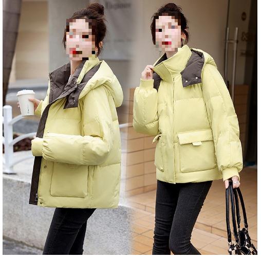 Real shot thickened short cotton clothes New year's hooded design bread clothes Large size cotton clothes Winter jacket