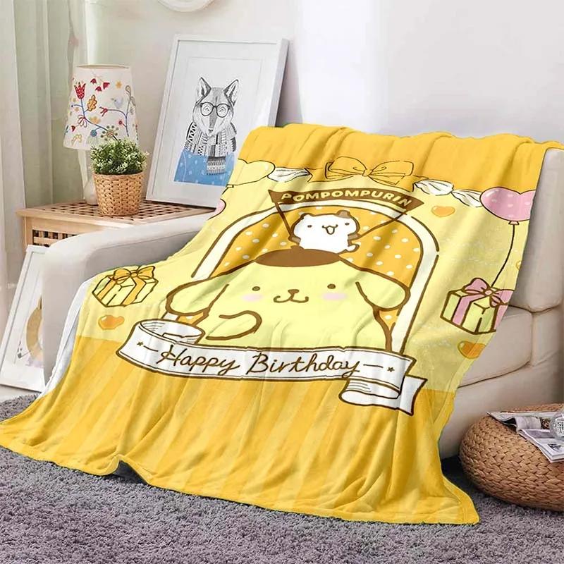 Pom Pom Purin Dog Cartoon Blanket for Sofa Cute Soft Flannel Throw Fluffy Bed Blanket New Born Winter Blanket Girl Kids Gift