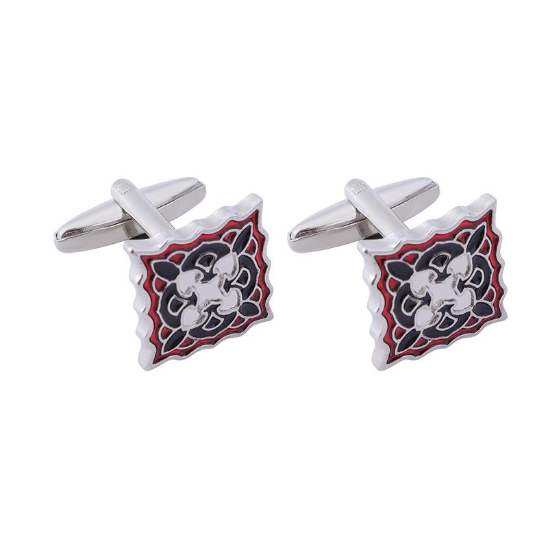 Funny Vintage Palace Pattern Design Mens Cufflinks Grooms Shirt Suit Tuxedo Blouse Wave Square Cuff Button
