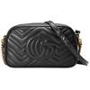 Gucci GG Marmont Black Leather Chevron Quilted Camera Crossbody Bag For Women Daily Use