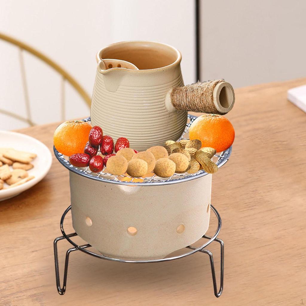 760ml Ceramic Teapot Porcelain Tea Pot with Side Handle Kettle for Camping Picnic