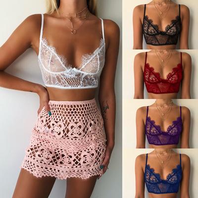 Chaleco de mujer Crop Lace Wire Bra Lencería Sexy V-cuello ropa interior camisola S-XL