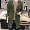 Herren Formal Einreihig Figuring Mantel Lange Wolle Warme Jacke Outwear