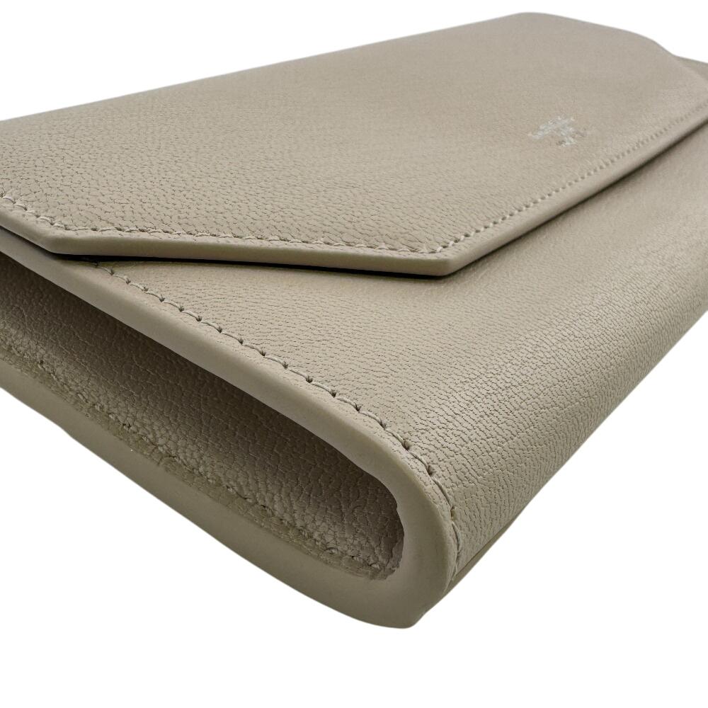 Balenciaga 736732 Continental Wallet Leather Envelope Purse Beige Leather Women Used