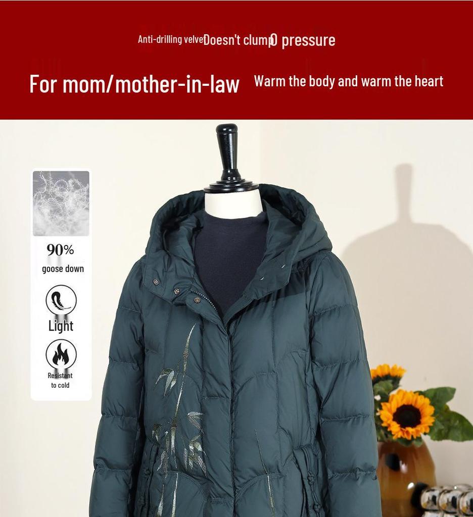 Stilvoller mittellanger Winter-Baumwollmantel für Damen mittleren Alters und ältere Damen, perfekt für das Alter 50-60