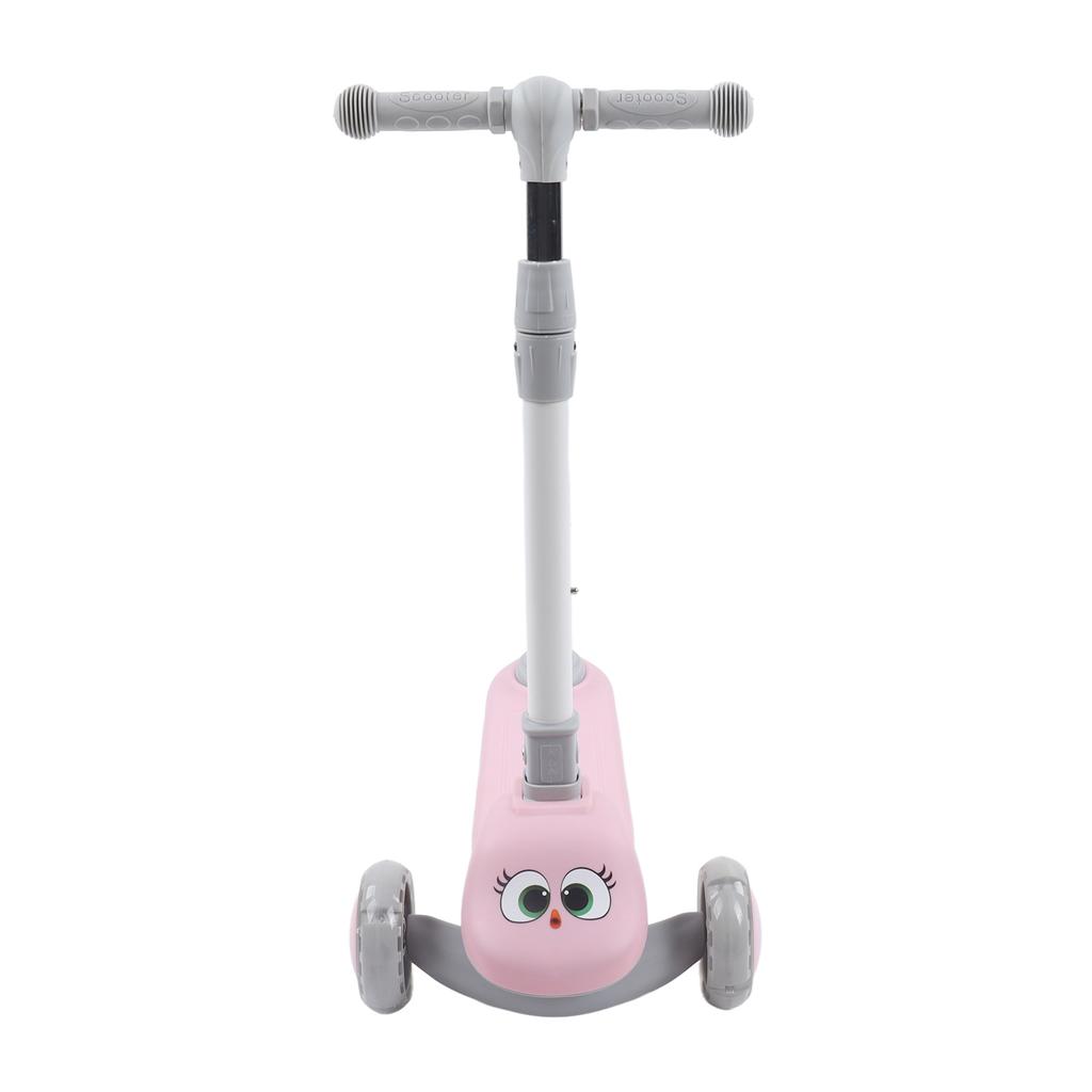 Dětská koloběžka 3 kola skládací světlo hudba výškově nastavitelná odrážecí koloběžka pro batole růžová